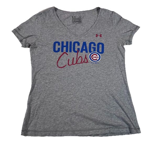 Under armour Tops - Under Armour Charged Heatgear Chicago Cubs MLB T-Shirt Women's Large